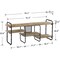 Wood Metal TV Stand with Open Shelves for TVs up to 60 Inches